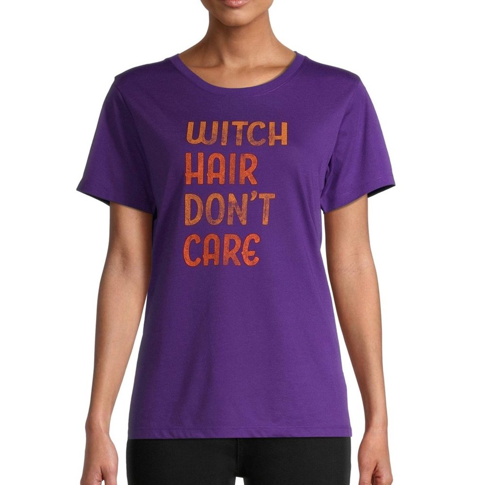 Women Halloween "WITCH HAIR Don't Care" T-shirt Size Med Large NWT